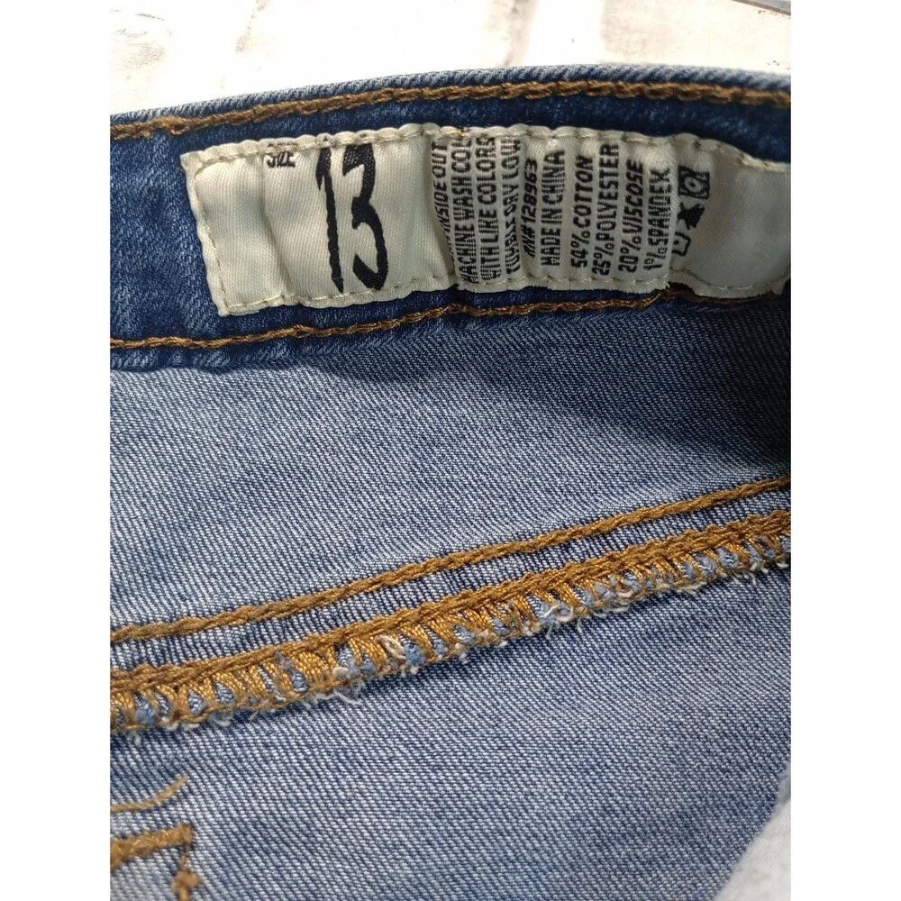 Indigo Rein Juniors Size 13 Distressed Denim Mini Skirt - Picture 7 of 9